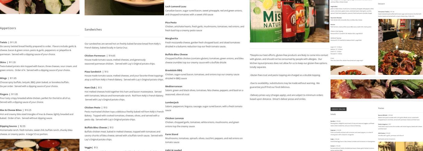 Boulder Creek Pizza & Pub Menu