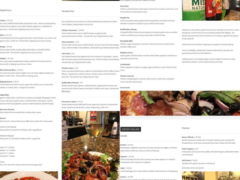 Boulder Creek Pizza & Pub Menu