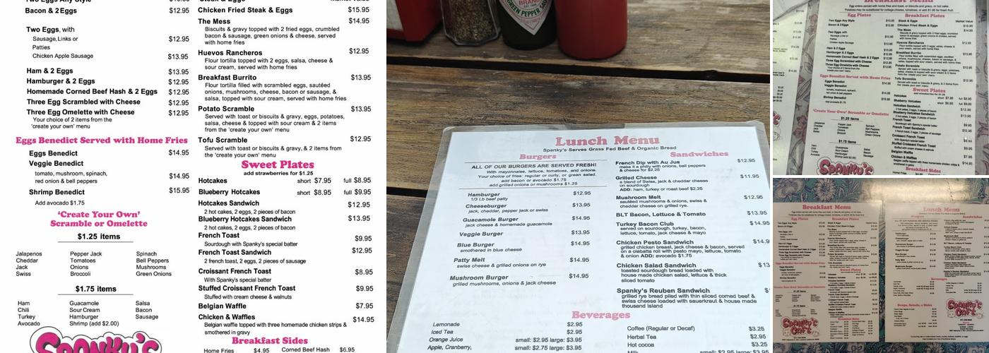 Spanky's Menu