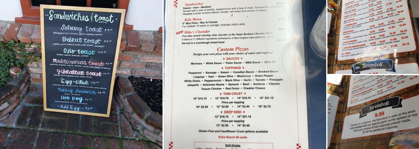 Tower Pizza Menu