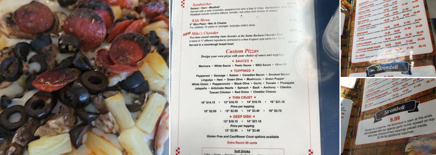 Tower Pizza Menu