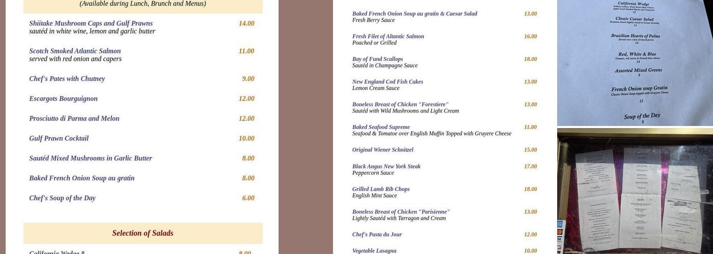 La Mère Michelle Menu