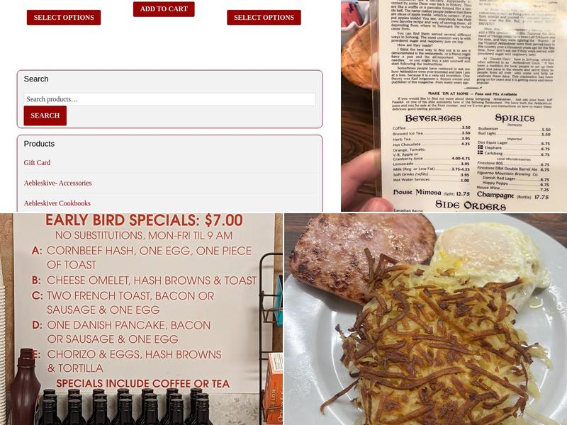 Solvang Restaurant Menu