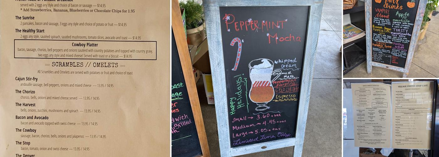 The Village Coffee Stop & Catering Menu