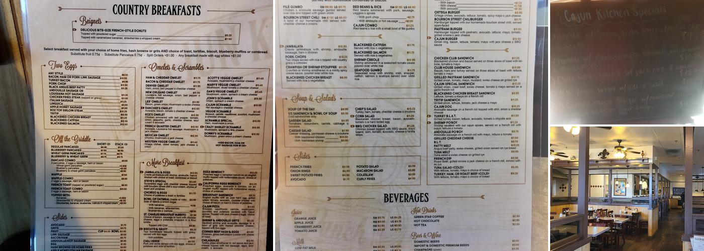 Cajun Kitchen Cafe Menu