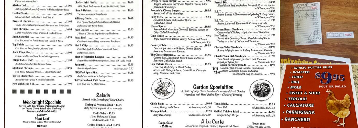 Budget Cafe Menu