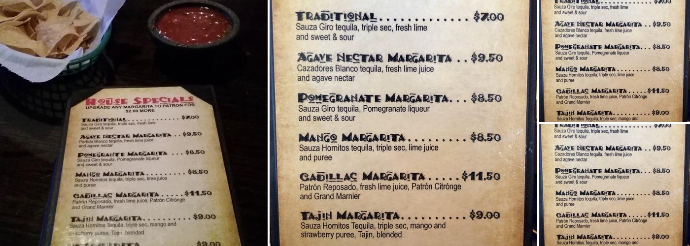 El Toro Bronco Menu