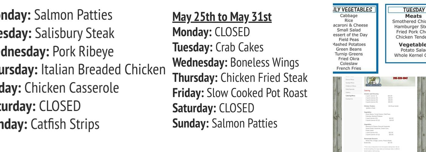 The Front Porch Menu