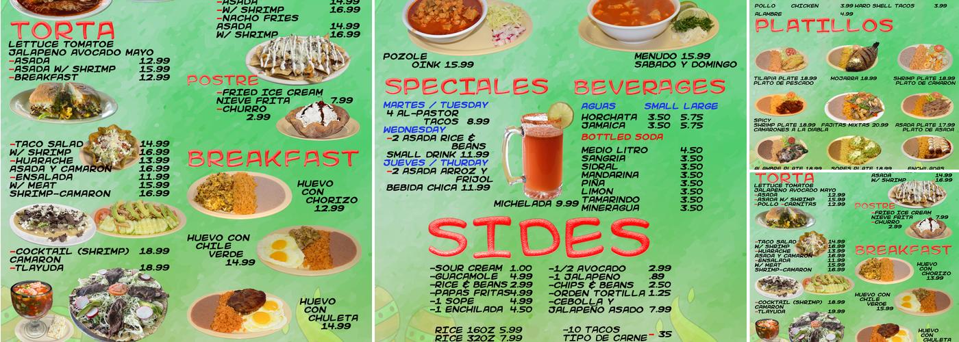Tacos El Tizon 2 Menu