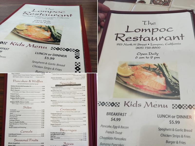 Lompoc Restaurant Menu