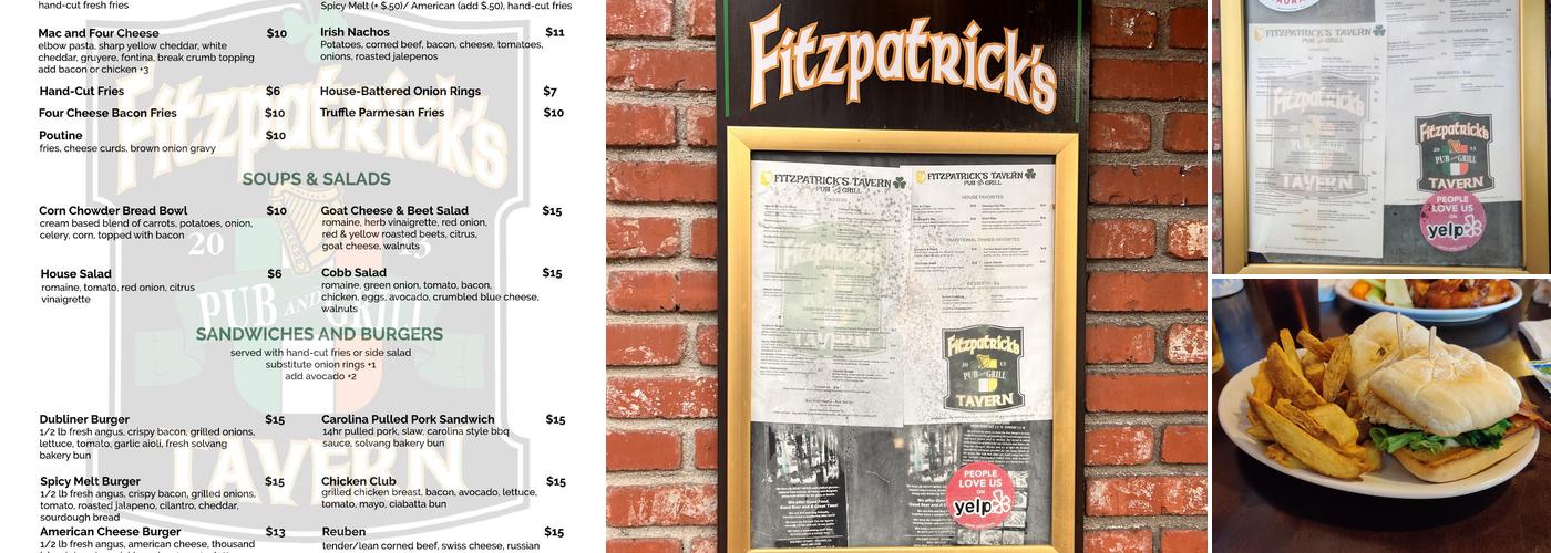 Fitzpatrick's Tavern Menu