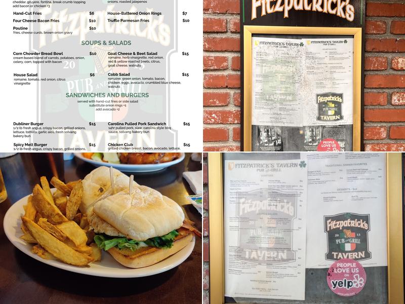 Fitzpatrick's Tavern Menu