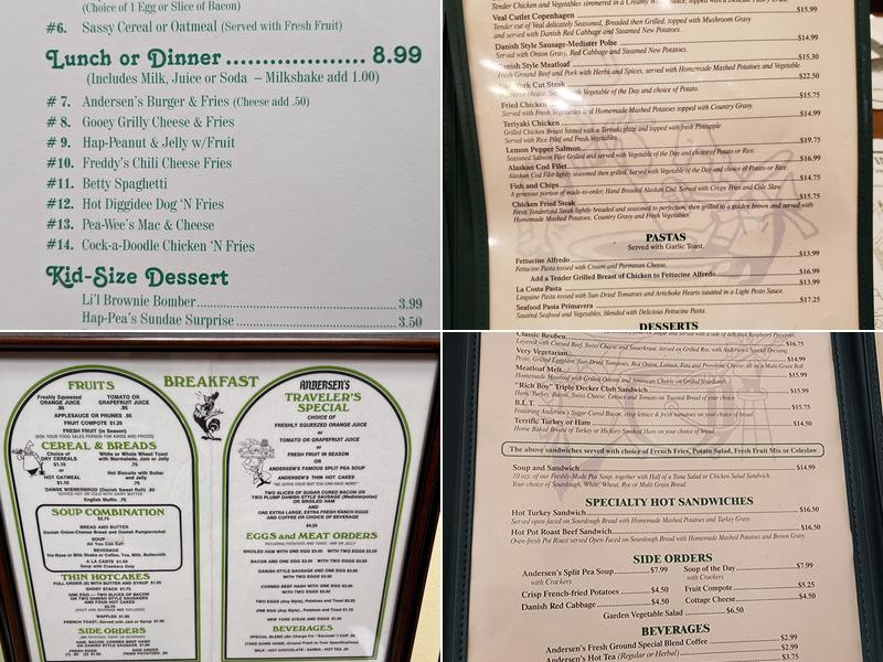 Pea Soup Andersen's Menu