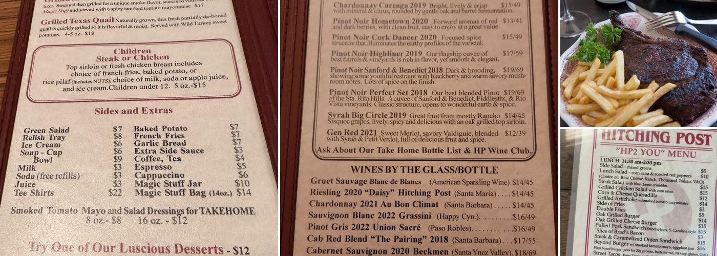Hitching Post 2 Menu