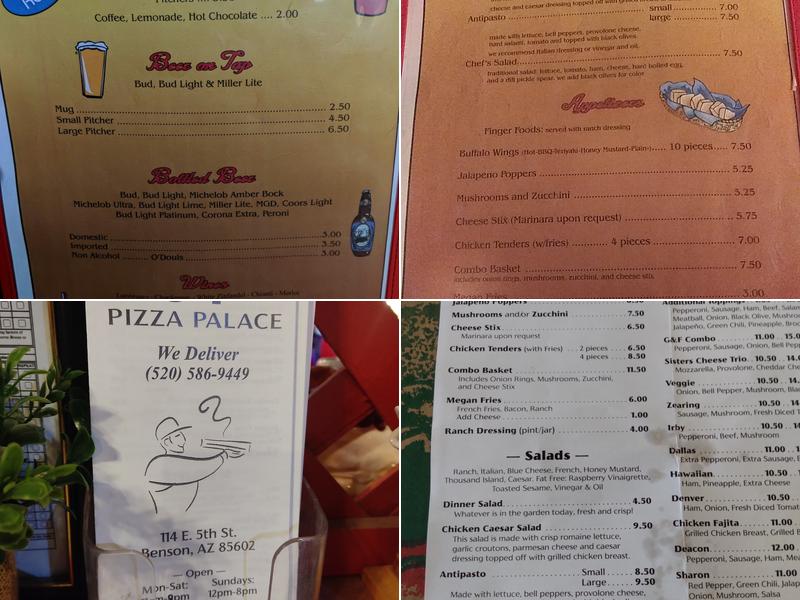 G & F Pizza Palace Menu