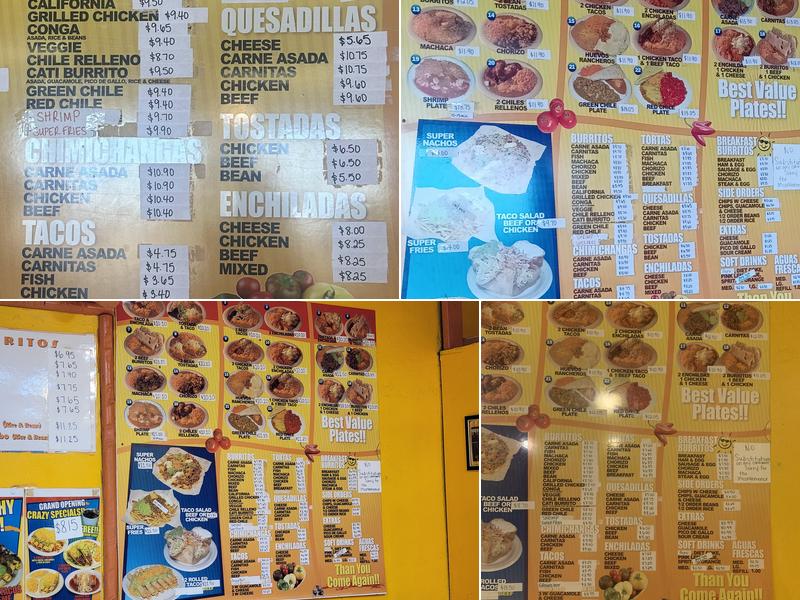 Adolfo's Taco Shop Menu