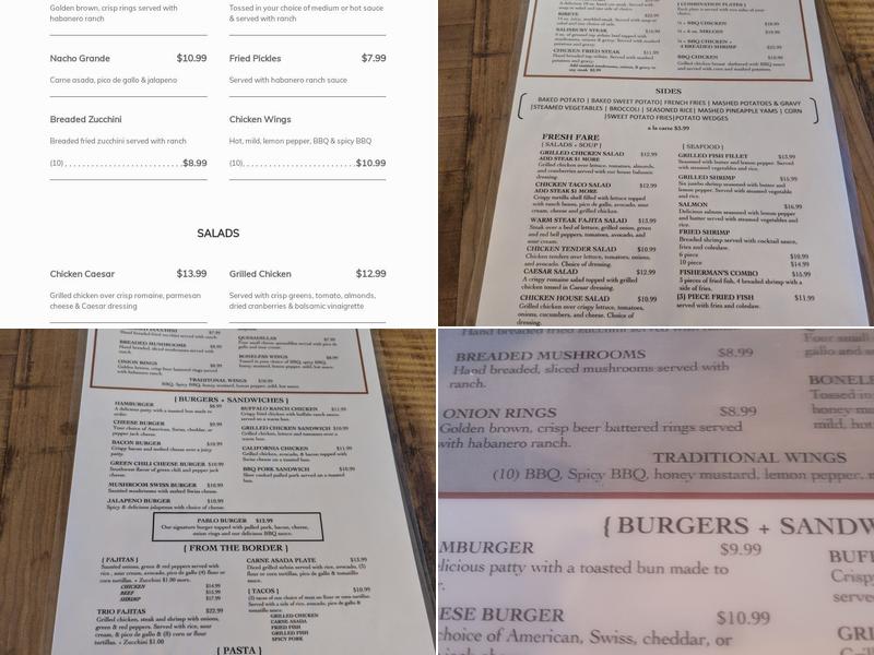 Pablo's Steaks and More Menu