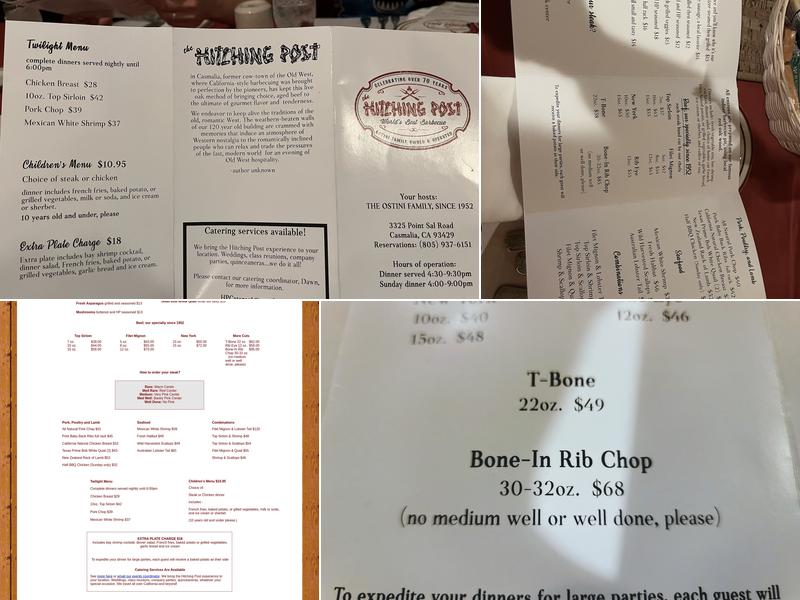 Hitching Post Menu