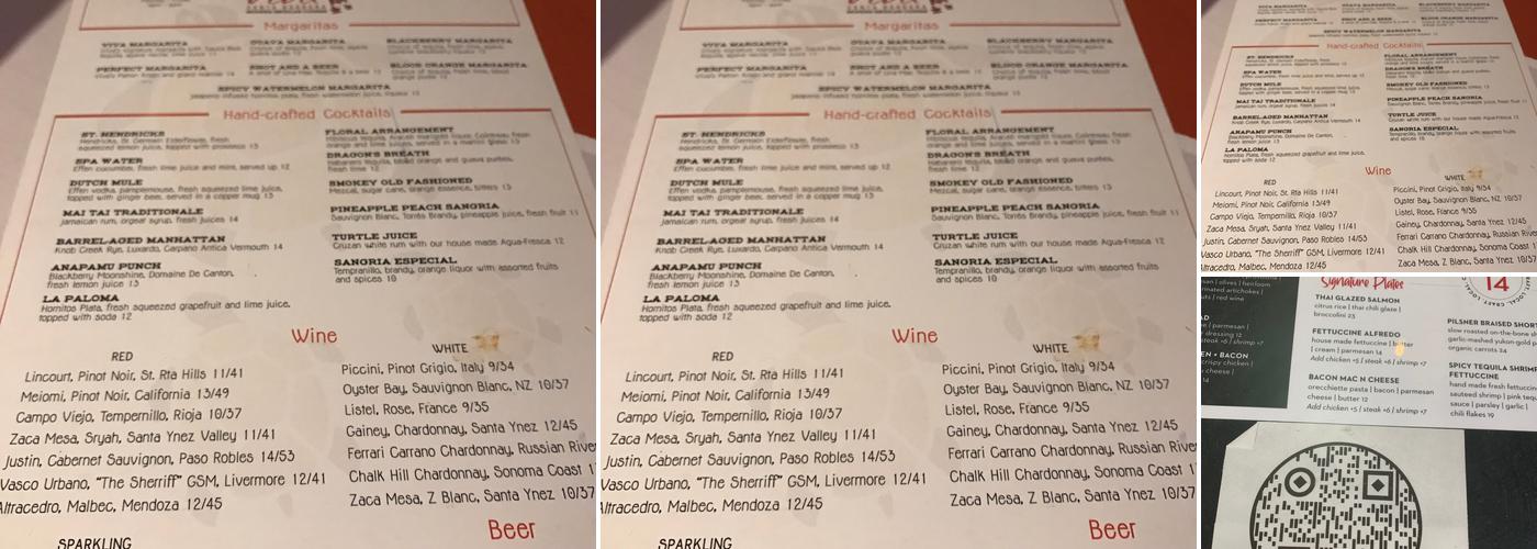 S.B Court House Distillery Menu