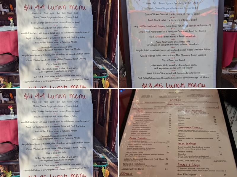 Chase Restaurant and Lounge Menu