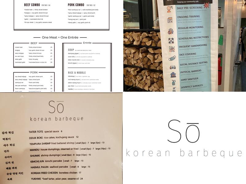 Sō Korean Bbq Menu