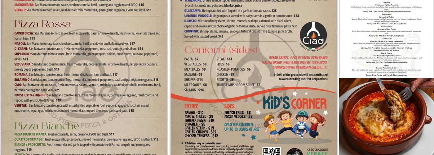Ciao Osteria Menu