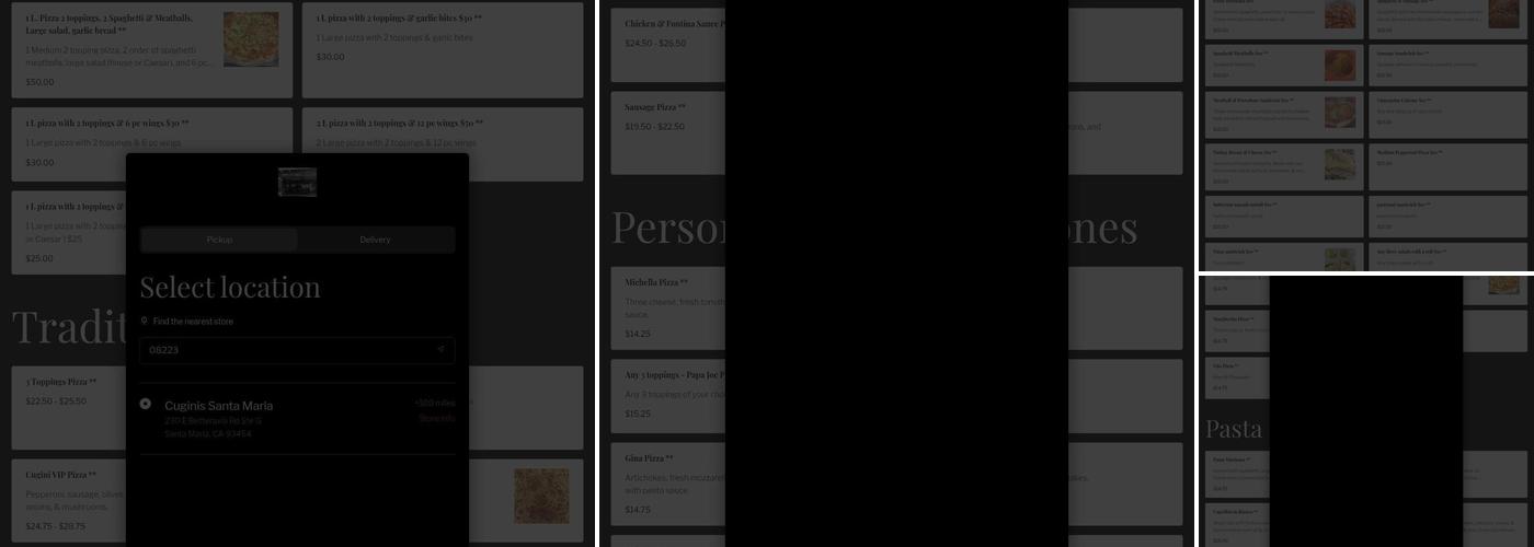 Cuginis Santa Maria Menu