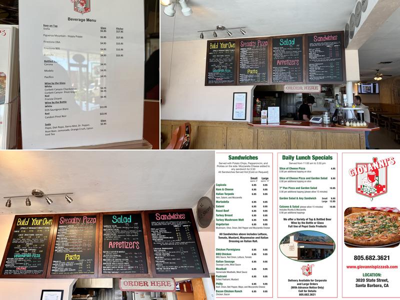 Giovanni's Pizza Menu