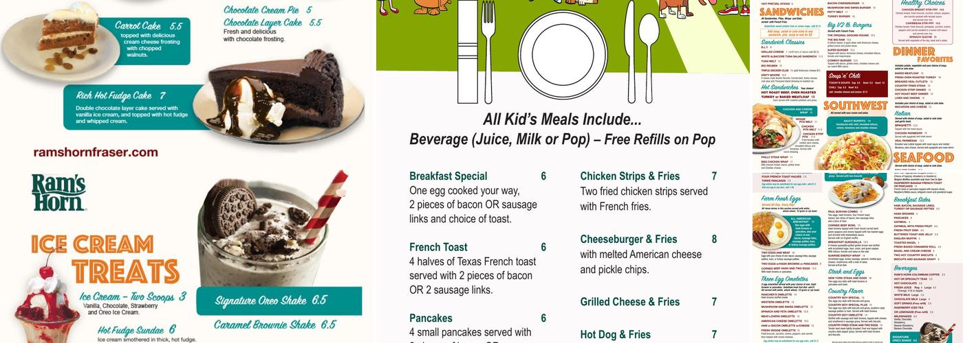 Ram's Horn Fraser Menu