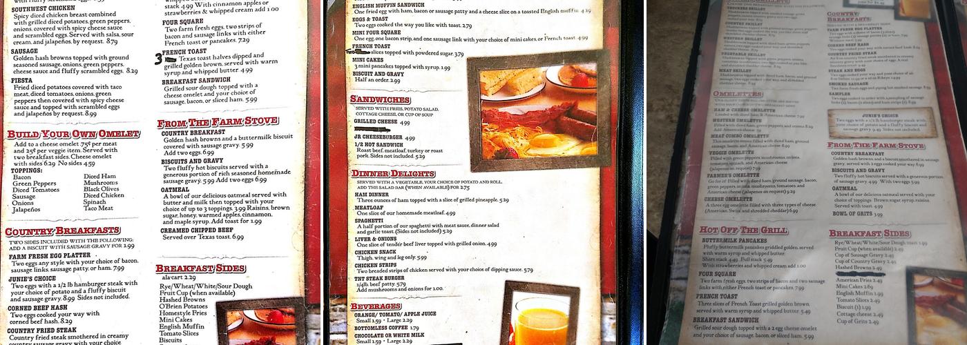 Junie's Menu