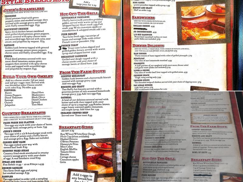 Junie's Menu