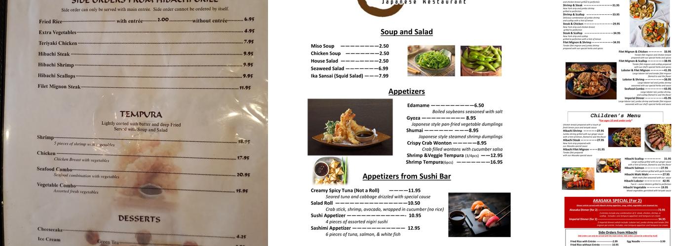 Akasaka Sushi & Japanese Steak House Menu
