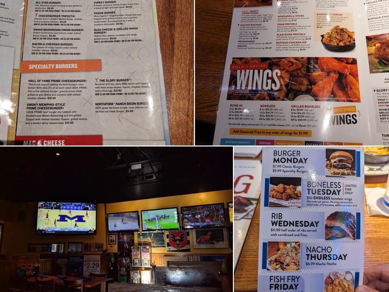 Glory Days Grill Menu