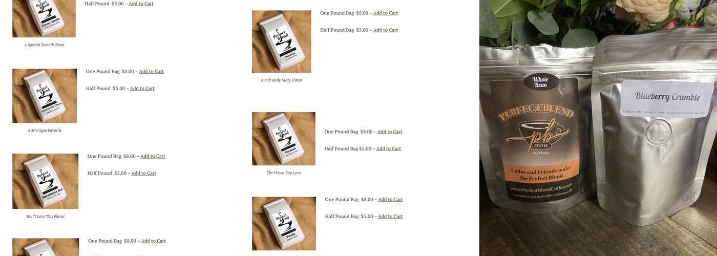 Perfect Blend Coffee Menu