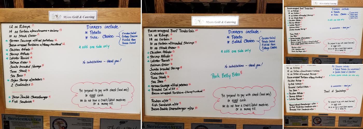 Myers Grill & Catering Menu