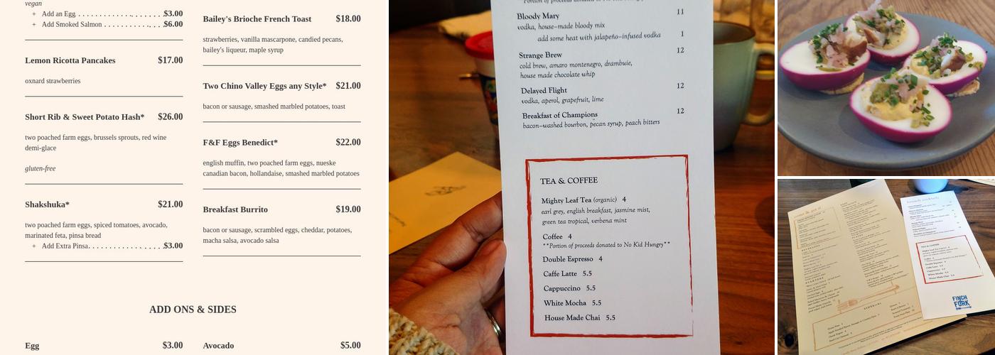 Finch & Fork Menu