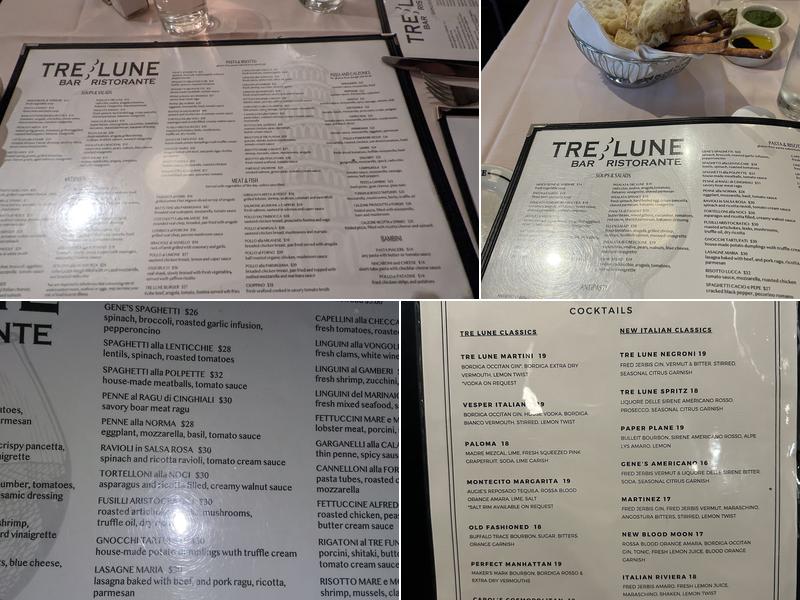 Tre Lune Menu
