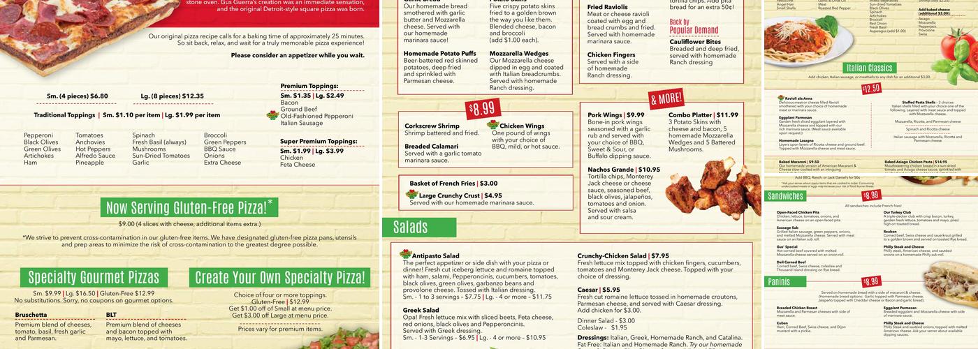 Cloverleaf Pizza Menu