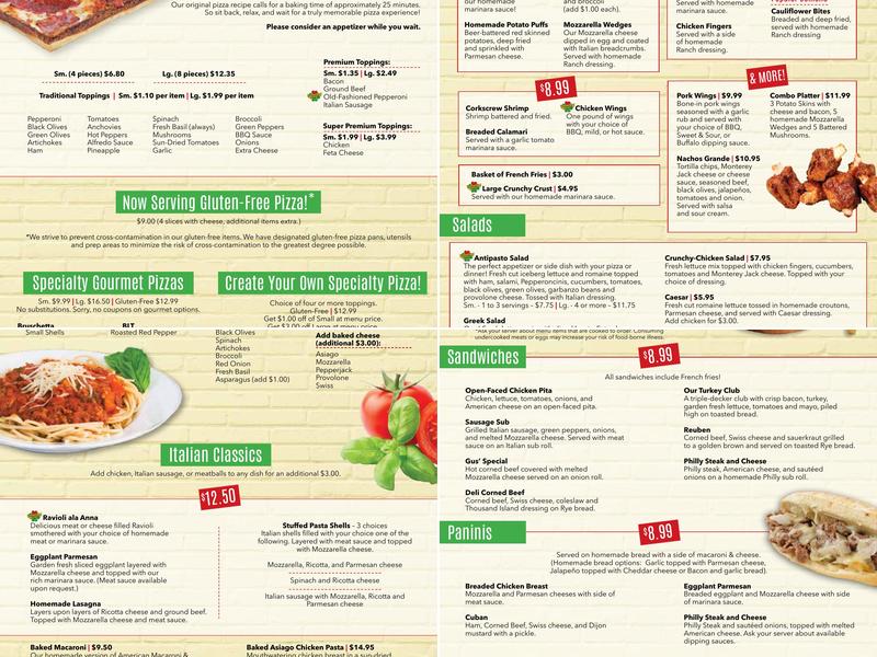 Cloverleaf Pizza Menu