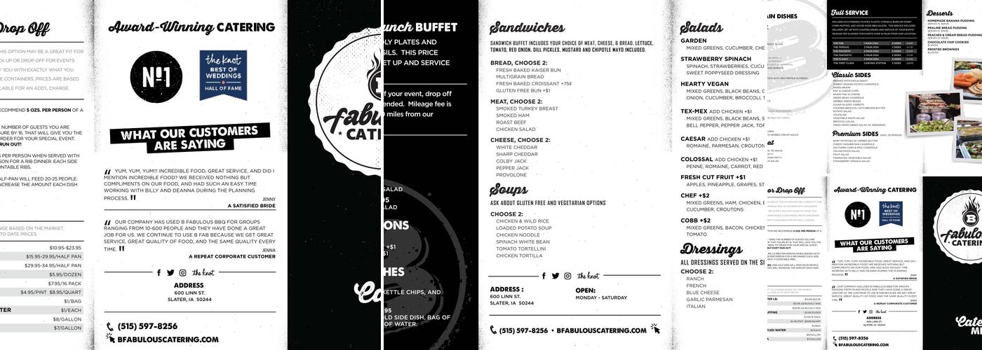 B Fabulous Catering Menu
