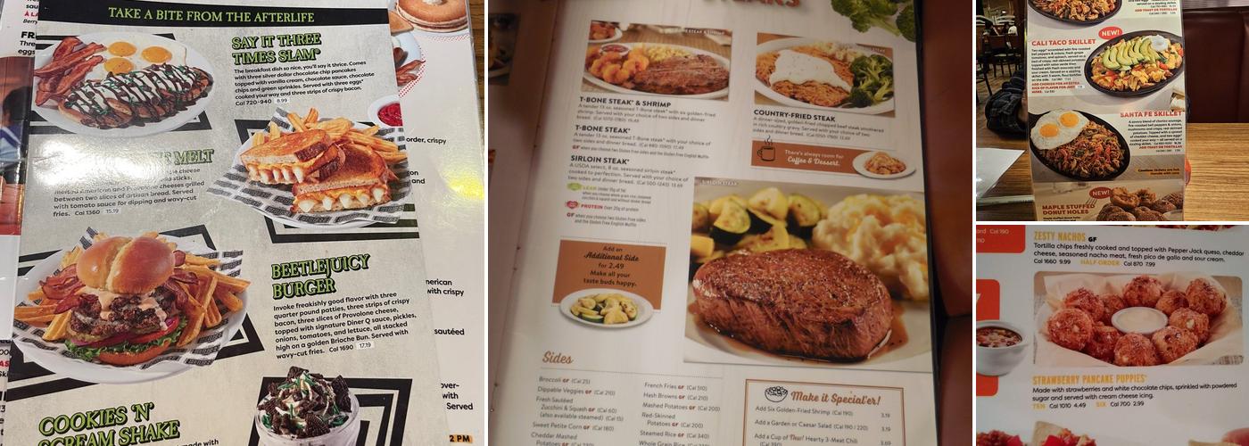 Denny's Restaurant Menu