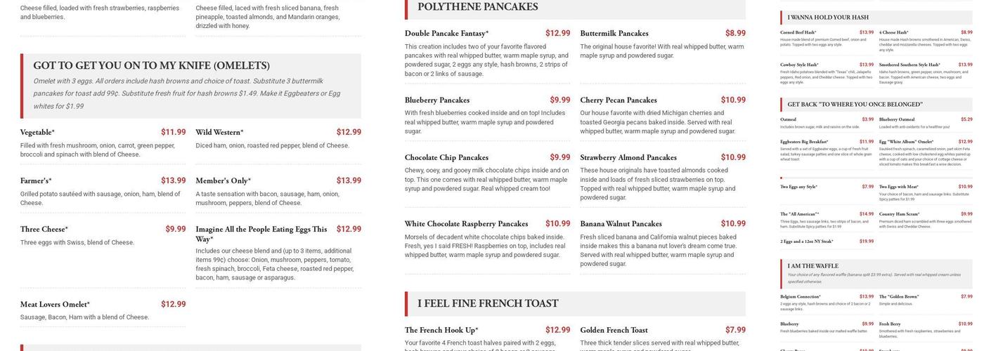 Strawberry Fields Restaurant Menu