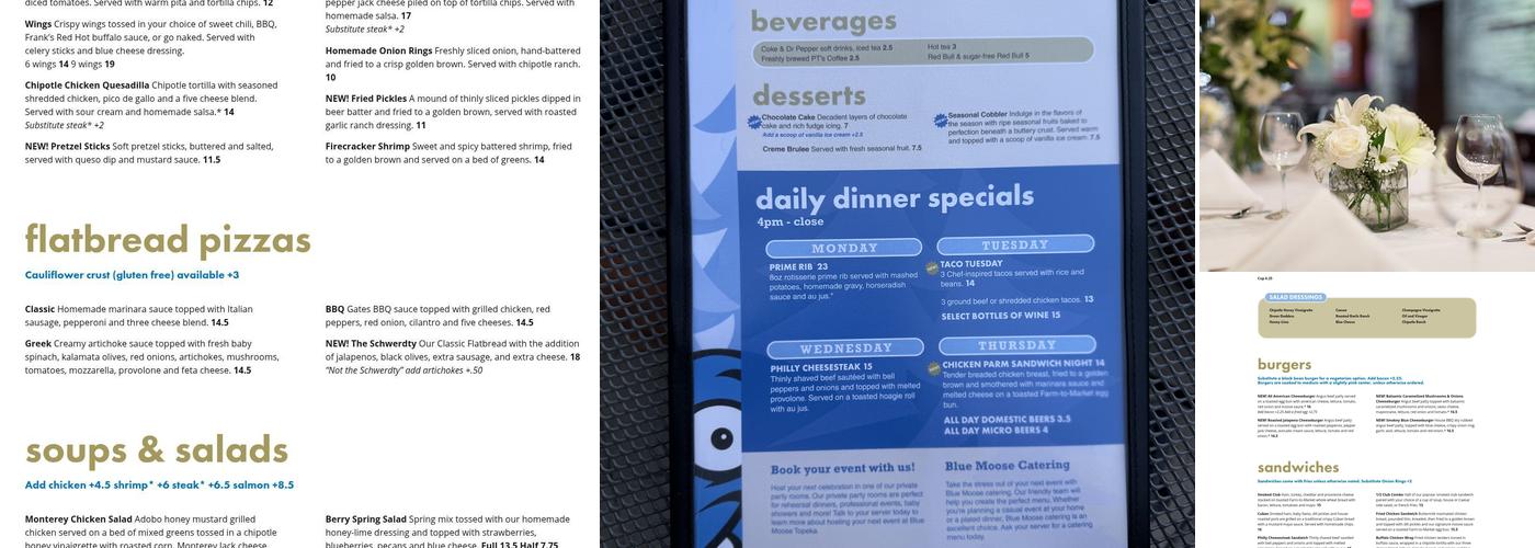 Blue Moose Menu