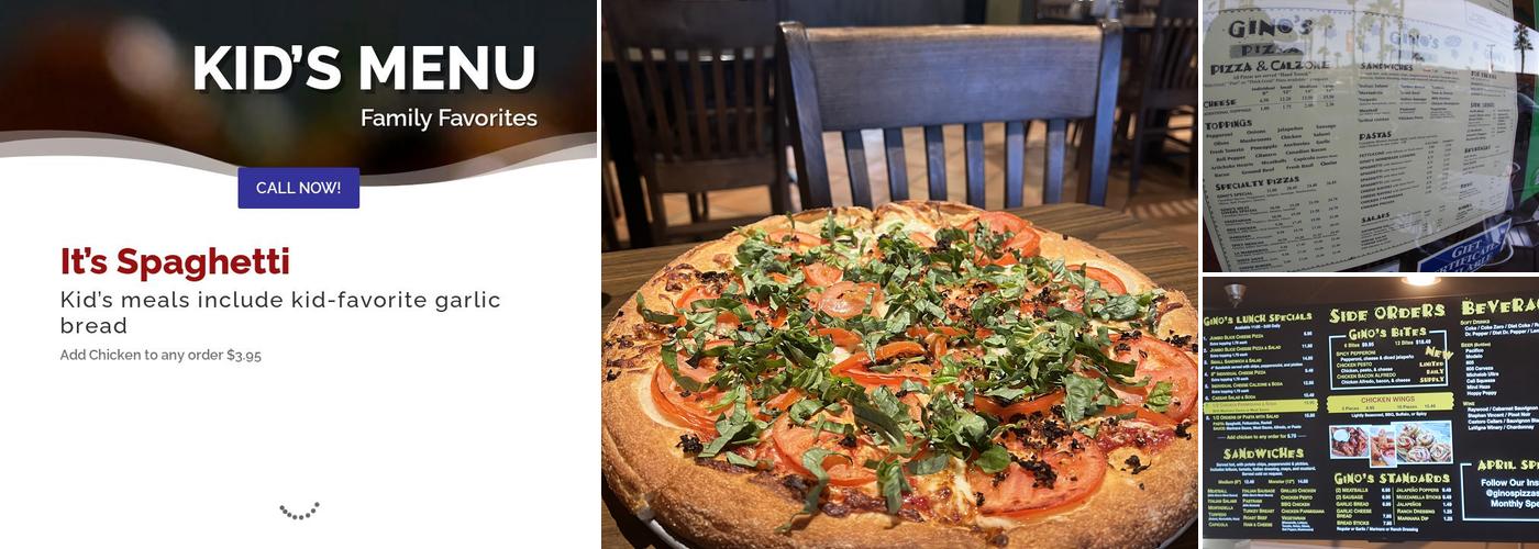 Gino's Pizza Menu