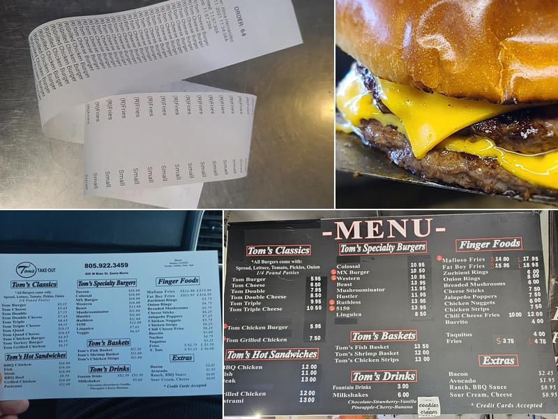 Tom's Take Out Menu