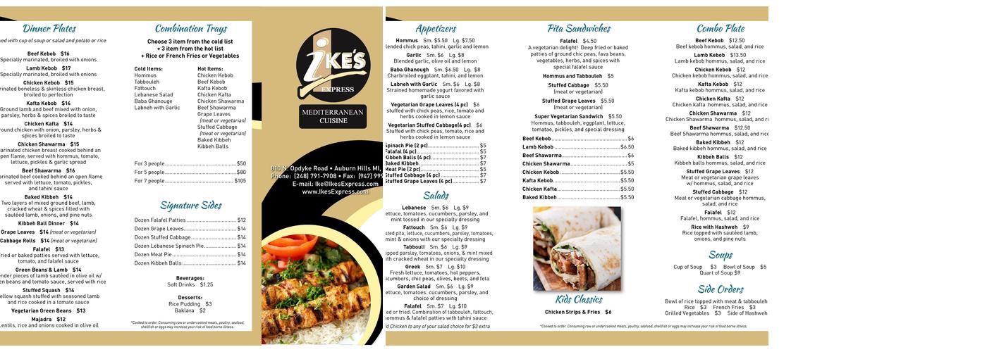 Panini Cafe Menu