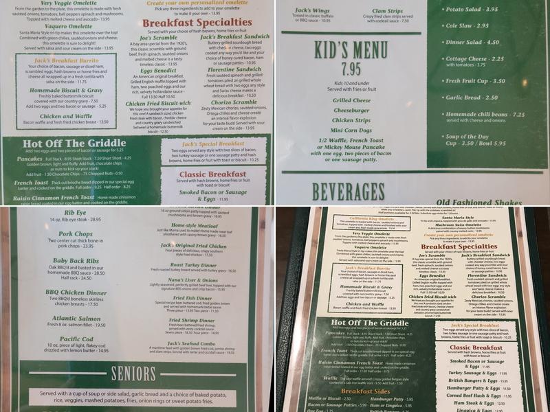 Jack's In Old Orcutt Menu