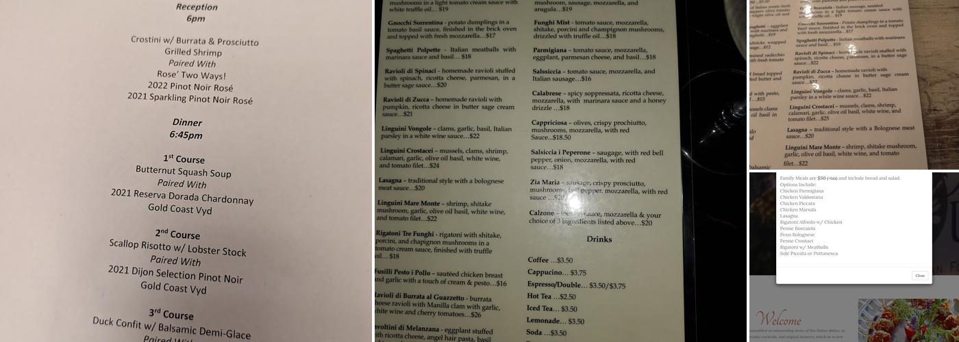Trattoria Uliveto Menu