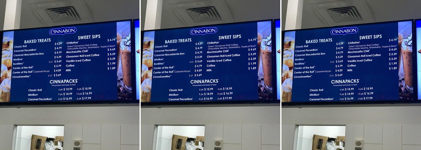 Cinnabon Menu