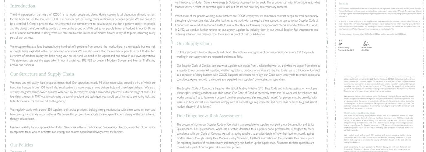COOK Reigate Menu